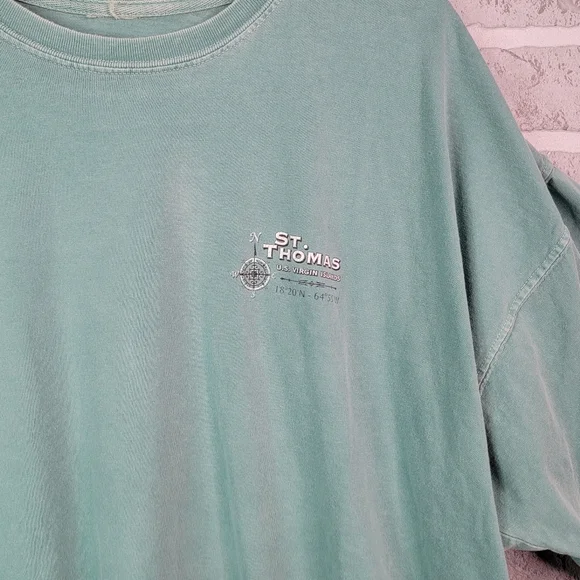 U.S. Virgin Islands St. Thomas Vintage Sun Faded Soft Cotton Tee Men's T-Shirt - Picture 2 of 16